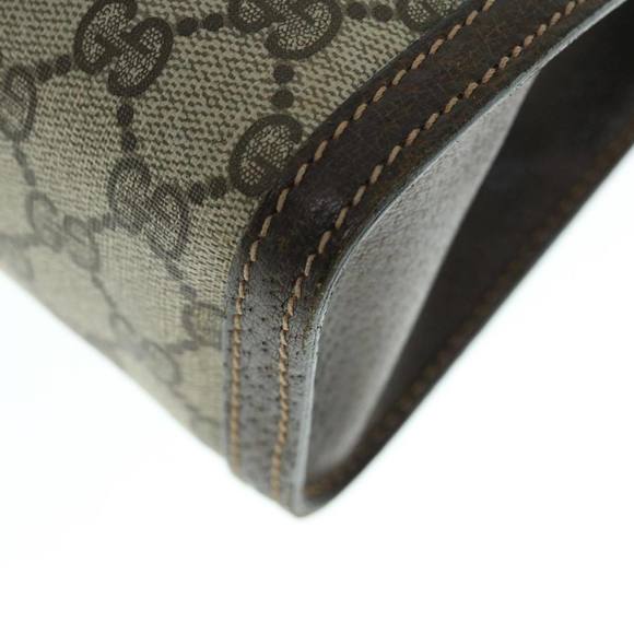 GUCCI GG Supreme Web Sherry Line Clutch Bag Beige Red 41 014 2125 28 Auth 64126 - Picture 16 of 16